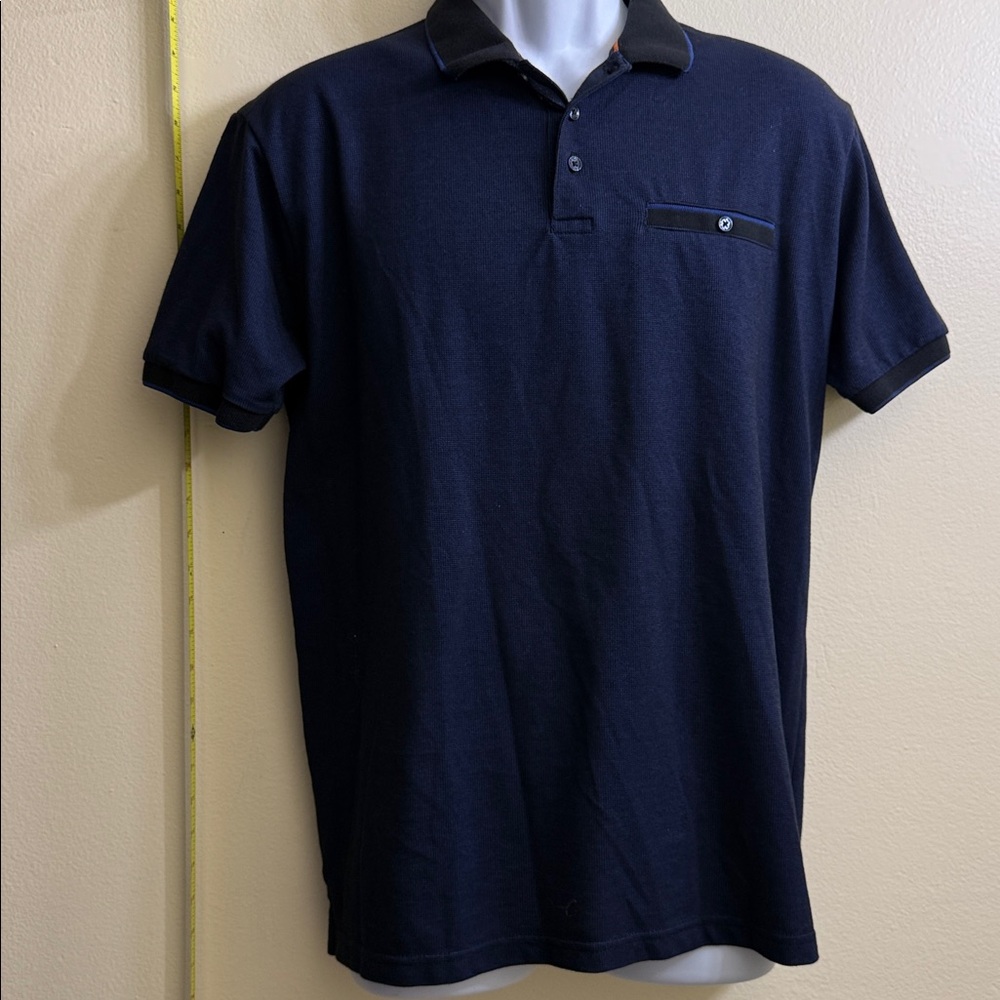 Denim & Flower Ricky Singh Navy Blue Polo Shirt Large‎